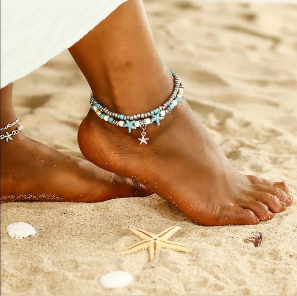 ⭐New Starfish and Beads Ankle Bracelet - Picture 3 of 5